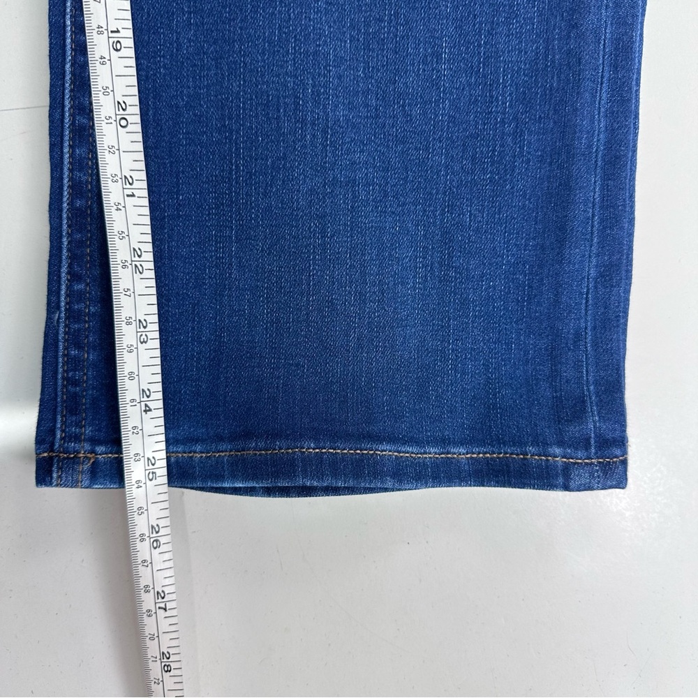 WHBM High Rise Tab Detail Kick Flare Cropp Jeans Women 10 Blue - Picture 9 of 10